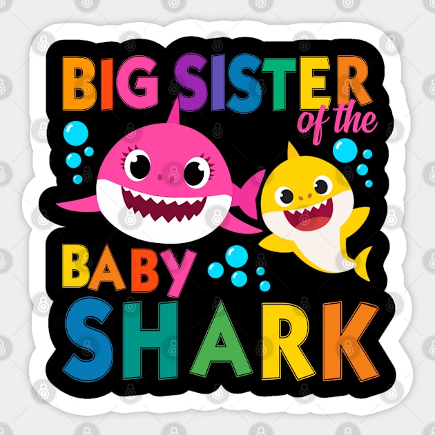 big sister of the baby shark Sticker by  Memosh Everything 